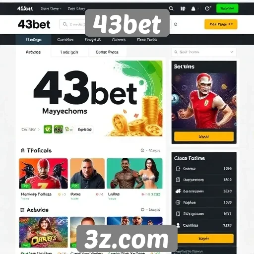 Interface do site 43bet é intuitiva